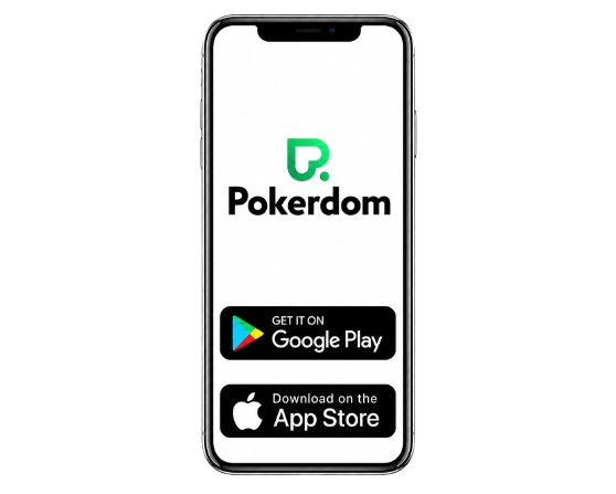 Приложение Покер Дом на смартфоне — экран со слотами и кнопкой скачать APK
